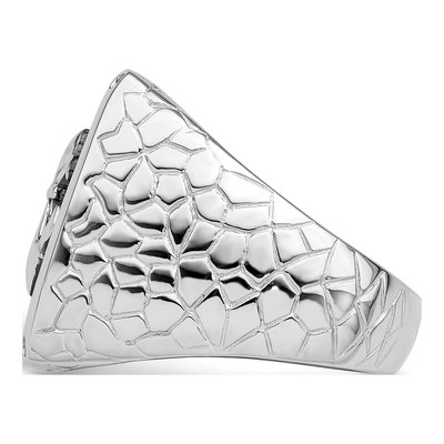 Men's Sterling Silver CZ Pave Fleur de Lis Ring – view 4
