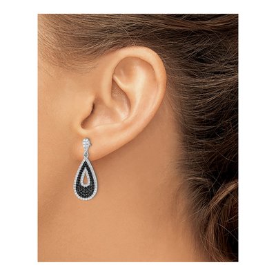 Sterling Silver CZ Teardrop Dangle Earrings – view 4