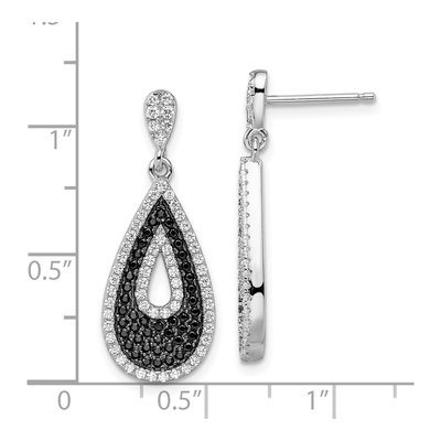 Sterling Silver CZ Teardrop Dangle Earrings – view 5