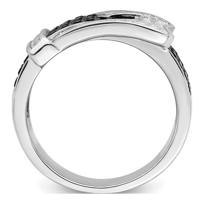 Sterling Silver CZ Buckle Ring – view 3