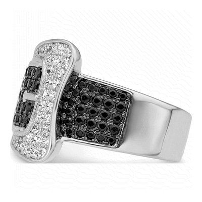 Sterling Silver CZ Buckle Ring – view 5