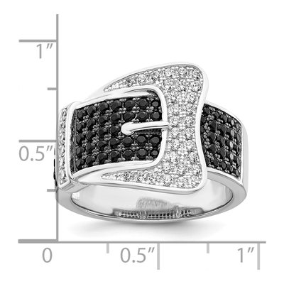 Sterling Silver CZ Buckle Ring – view 6