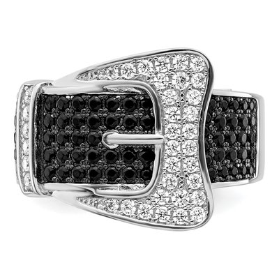 Sterling Silver CZ Buckle Ring – view 7