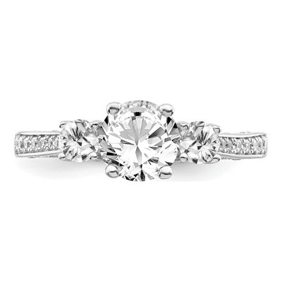 Sterling Silver CZ Micro Pave Engagement Ring – view 6