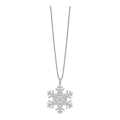 Sterling Silver CZ Snowflake Necklace – view 3