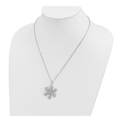 Sterling Silver CZ Snowflake Necklace – view 4