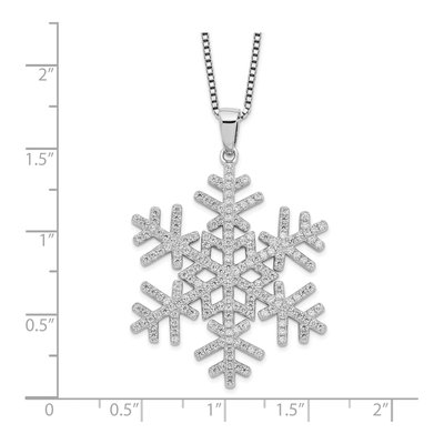 Sterling Silver CZ Snowflake Necklace – view 5