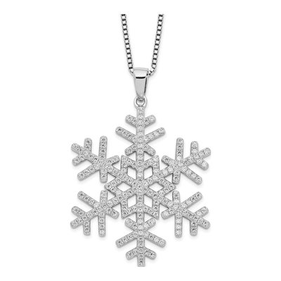 Sterling Silver CZ Snowflake Necklace
