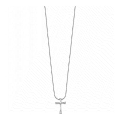 Sterling Silver CZ Pave Cross Necklace – view 3
