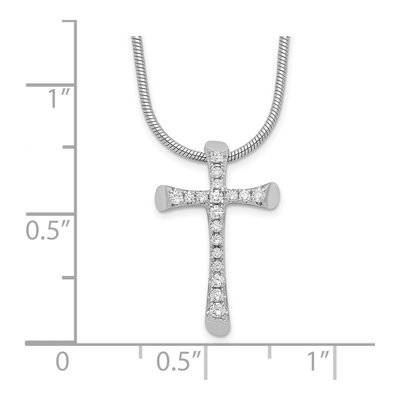 Sterling Silver CZ Pave Cross Necklace – view 4
