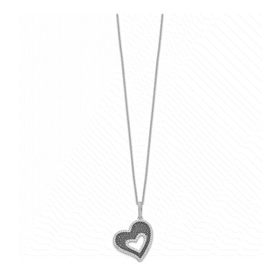 Sterling Silver CZ Heart Pendant Necklace – view 3