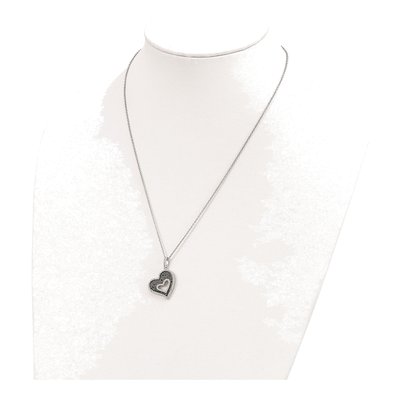 Sterling Silver CZ Heart Pendant Necklace – view 5