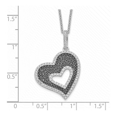 Sterling Silver CZ Heart Pendant Necklace – view 6