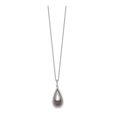 Sterling Silver CZ Pave Teardrop Pendant Necklace – view 3