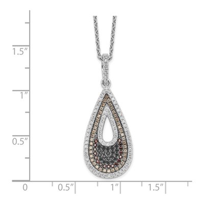 Sterling Silver CZ Pave Teardrop Pendant Necklace – view 4