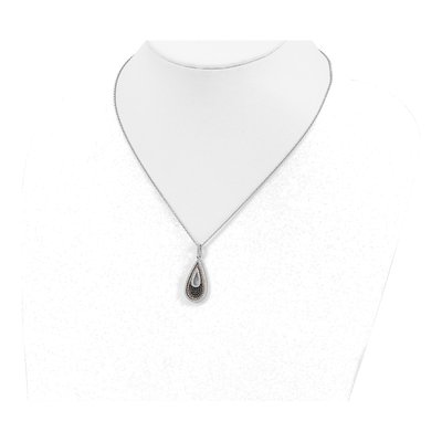 Sterling Silver CZ Pave Teardrop Pendant Necklace – view 5