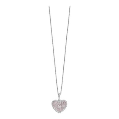 Sterling Silver CZ Heart Pendant Necklace – view 3