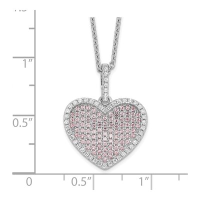 Sterling Silver CZ Heart Pendant Necklace – view 5