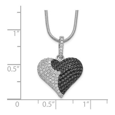 Sterling Silver CZ Heart Pendant Necklace – view 4