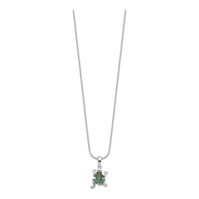 Sterling Silver CZ Pave Frog Necklace – view 3