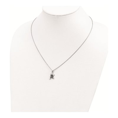 Sterling Silver CZ Pave Frog Necklace – view 4