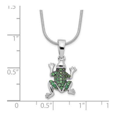 Sterling Silver CZ Pave Frog Necklace – view 5
