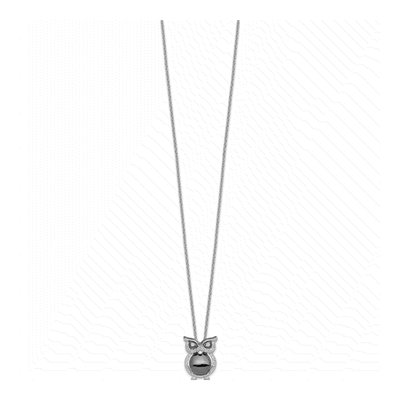 Sterling Silver CZ Owl Necklace – view 3