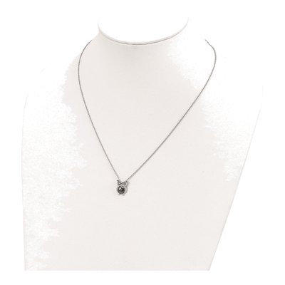 Sterling Silver CZ Owl Necklace – view 4