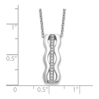Sterling Silver CZ Micro Pave Pendant Necklace – view 4