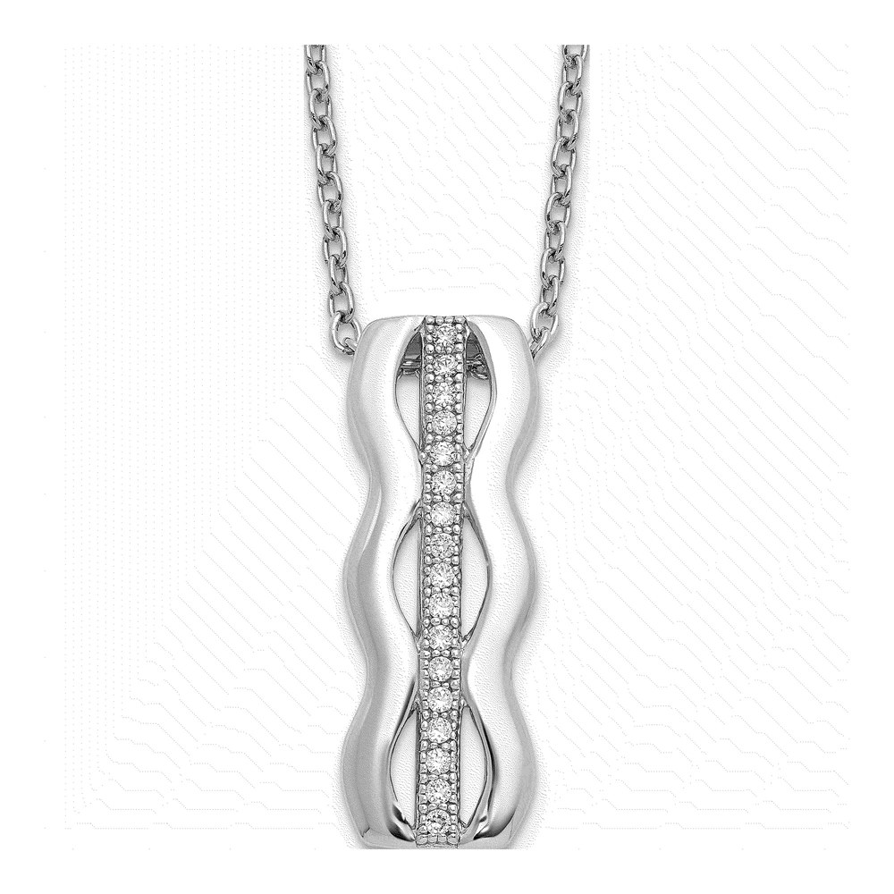 Sterling Silver CZ Micro Pave Pendant Necklace