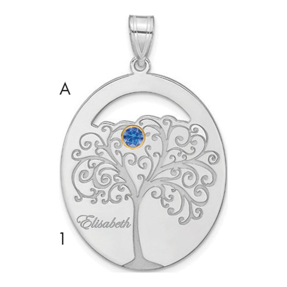 Gold-Plated Sterling Silver Personalized Birthstone Family Pendant