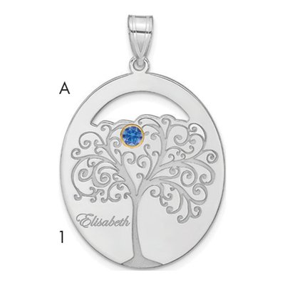 Gold-Plated Sterling Silver Personalized Birthstone Family Pendant