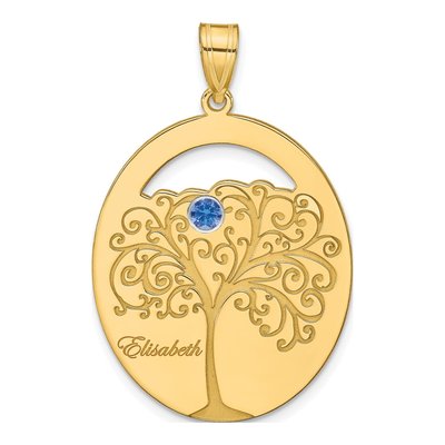 Gold-Plated Sterling Silver Personalized 1-Birthstone Family Pendant – view 2