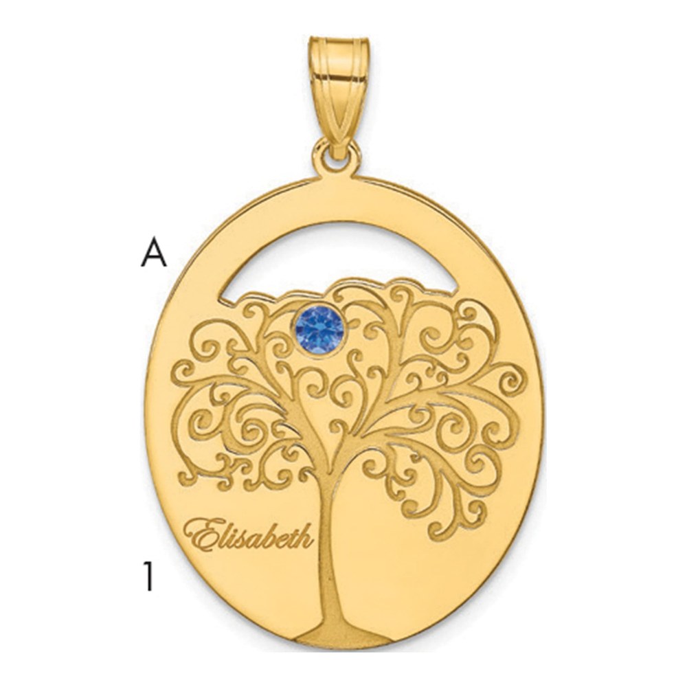 Gold-Plated Sterling Silver Personalized 1-Birthstone Family Pendant