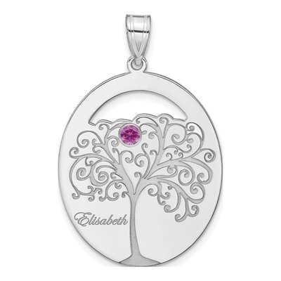 Sterling Silver Personalized Family Birthstone Pendant – view 2