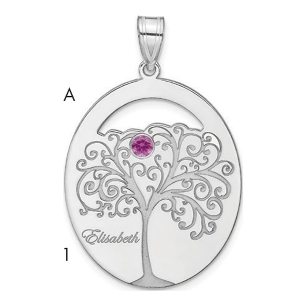 Sterling Silver Personalized Family Birthstone Pendant