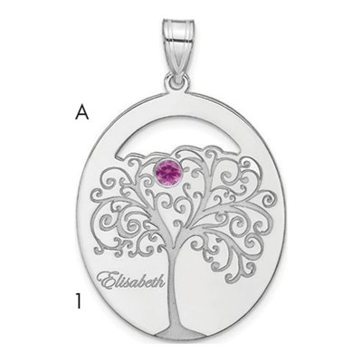 Sterling Silver Personalized Family Birthstone Pendant