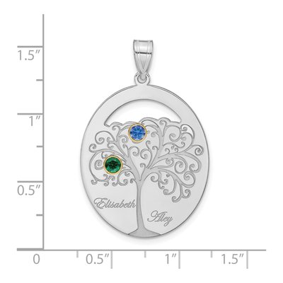 Gold-Plated Sterling Silver Personalized 2-Birthstone Family Pendant – view 3