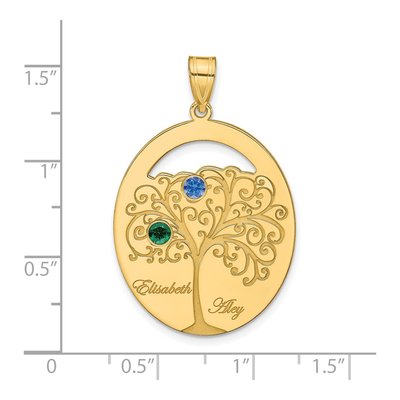 Gold-Plated Sterling Silver 2-Birthstone Family Pendant – view 3