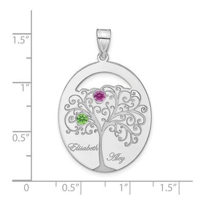 Sterling Silver Personalized 2-Birthstone Family Pendant – view 3