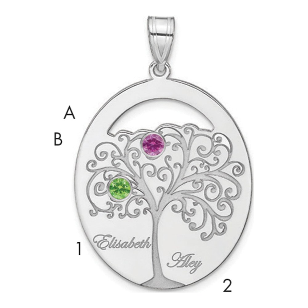 Personalized 2 Birthstone Family Pendant