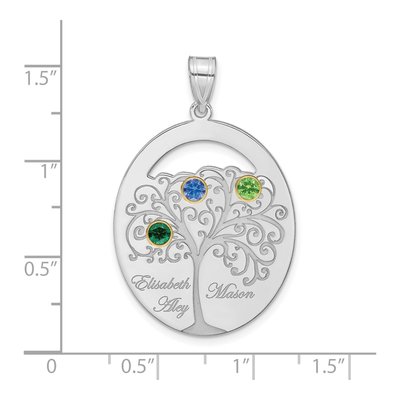 Gold-Plated Sterling Silver 3-Birthstone Family Pendant – view 3