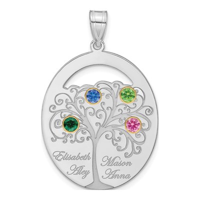 Gold-Plated Sterling Silver 4-Birthstone Family Pendant – view 2