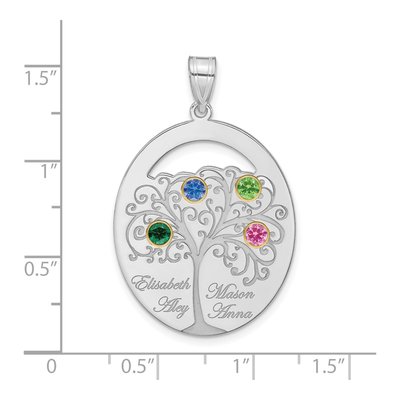 Gold-Plated Sterling Silver 4-Birthstone Family Pendant – view 3
