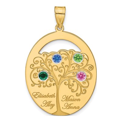 Gold-Plated Sterling Silver 4-Birthstone Family Pendant – view 2