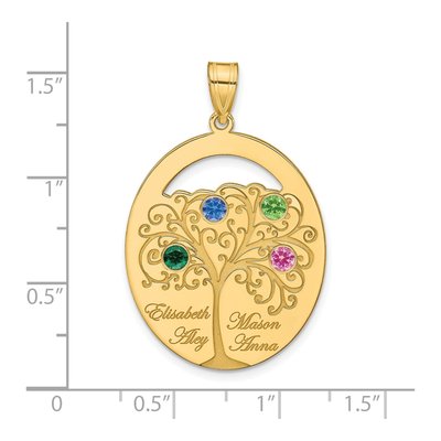 Gold-Plated Sterling Silver 4-Birthstone Family Pendant – view 3