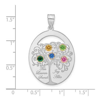 Gold-Plated Sterling Silver Personalized 5-Birthstone Family Pendant – view 3