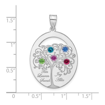 Sterling Silver 5-Stone Family Birthstone Pendant – view 3
