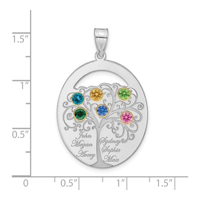 Gold-Plated Sterling Silver Personalized 6-Birthstone Family Pendant – view 3
