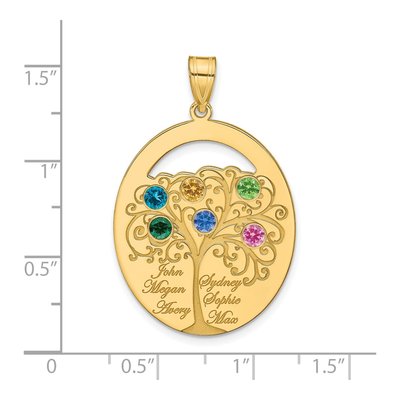 Gold-Plated Sterling Silver Personalized 6-Birthstone Family Pendant – view 3